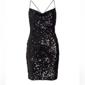 WAYF | Midnight Sequined Gray Dress XL